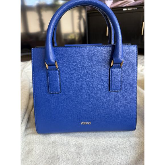 Versace Virtus Top Handle In Versace Blue - Picture 3 of 10